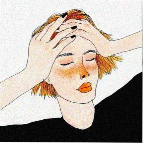 留言读者头像二，灰蓝配色插画